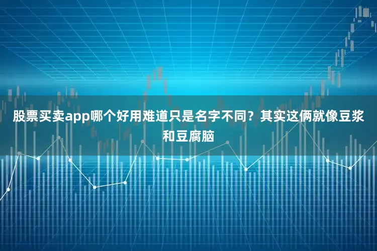 股票买卖app哪个好用难道只是名字不同？其实这俩就像豆浆和豆腐脑